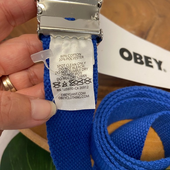 Obey NWT BIG Boy Web Belt Blue Belt OSFA Belt - Picture 6 of 9
